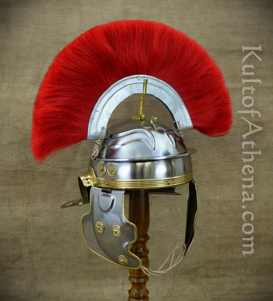 Roman Gallic ''G'' Centurion Helm with Crest - 18 Gauge