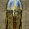 Wenceslaus Helm with Brass Detail and Aventail - 18 Gauge