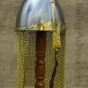 Wenceslaus Helm with Brass Detail and Aventail - 18 Gauge