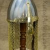Wenceslaus Helm with Brass Detail and Aventail - 18 Gauge