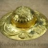 Roman Embossed Brass Shield Boss - 20 Gauge