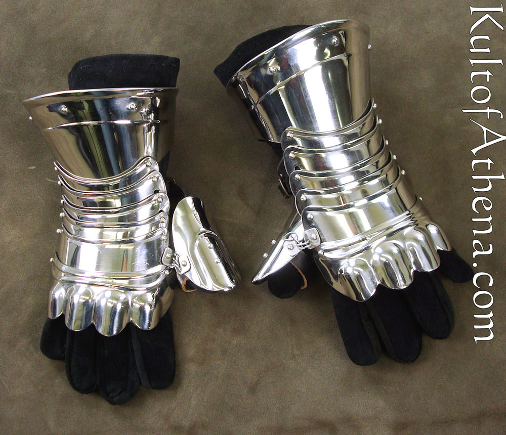 Medieval Steel Articulated Gauntlets With Gloves Re-Enactment Or LARP 