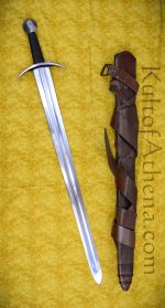 Knightly Arming Sword- Stage Combat Version with Scabbard and Integrated Sword Belt