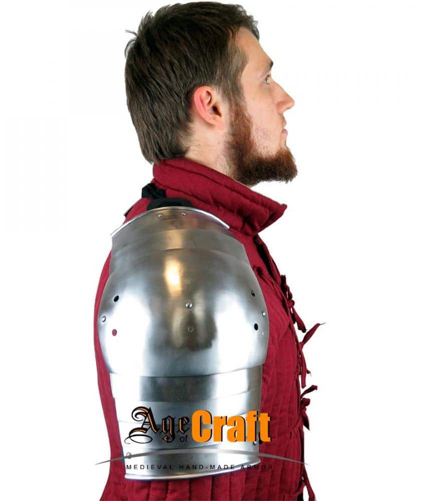 Age of Craft - HMB Shoulder Armor - European XVth Century Pauldrons - 18-19 Gauge Tempered Spring Steel