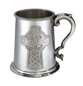 Pewter Tankard with Celtic Cross