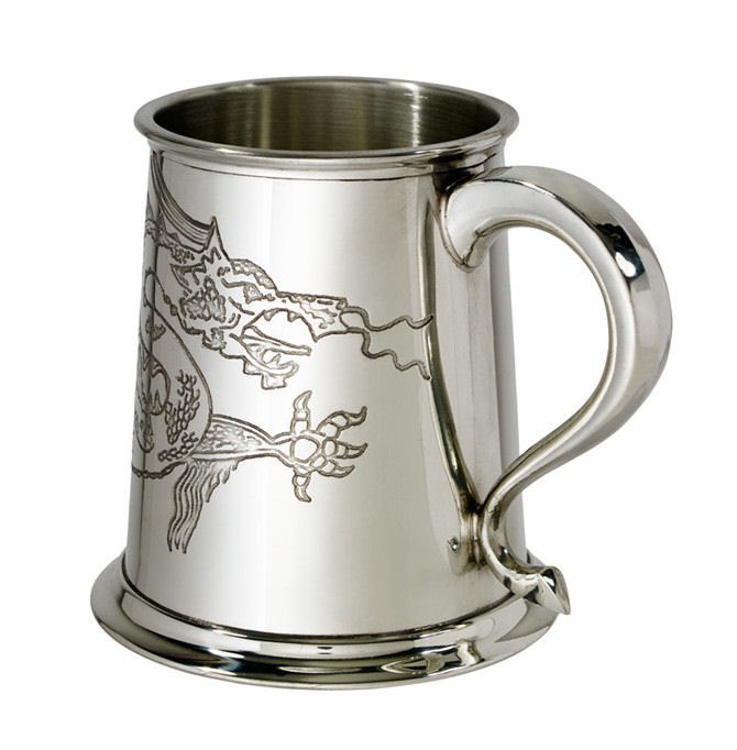 Pewter Tankard with Chinese Dragon