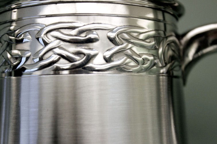 Pewter Tankard with Embossed Celtic Knotwork Banding