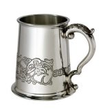 Pewter Tankard with Celtic Dragon