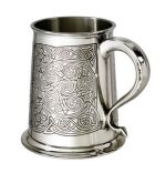 Pewter Tankard with Ancient Celtic Spiral Design