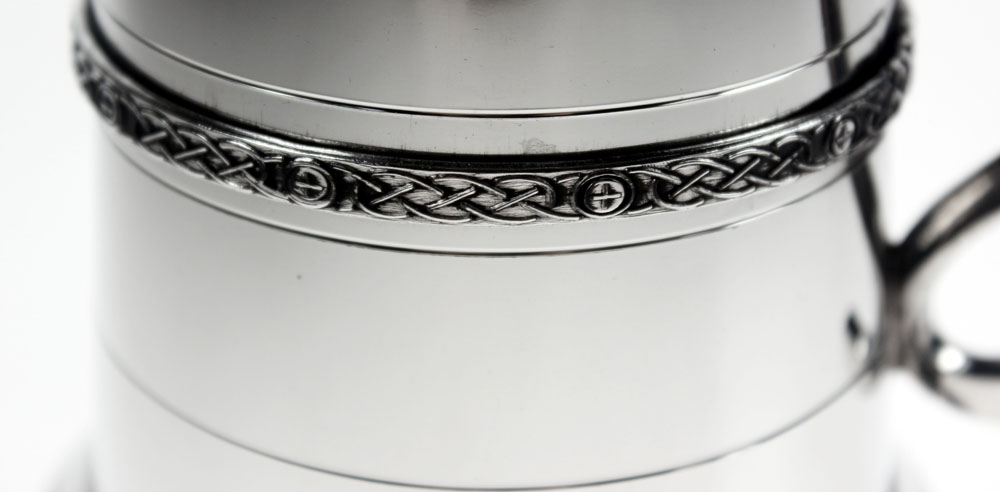Pewter Tankard with Double Celtic Banding