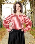 Anne Bonney Striped Blouse - Red and White
