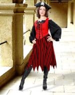 Alvilda Striped Skirt - Red and Black