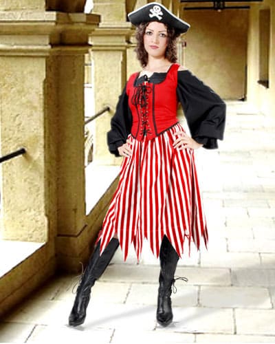 Alvilda Striped Skirt - Red and White