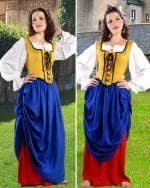 Double-Layer Medieval Skirt - Blue and Red