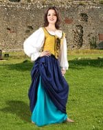 Double-Layer Medieval Skirt - Navy Blue and Petrol
