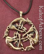 Circle of the Wolves pendant Bronze