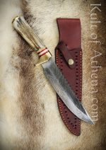 Damascus Filework Bowie Knife