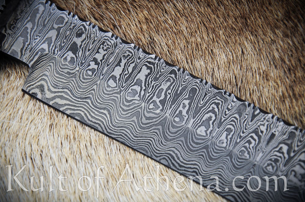 Damascus S-Guard Bowie Knife