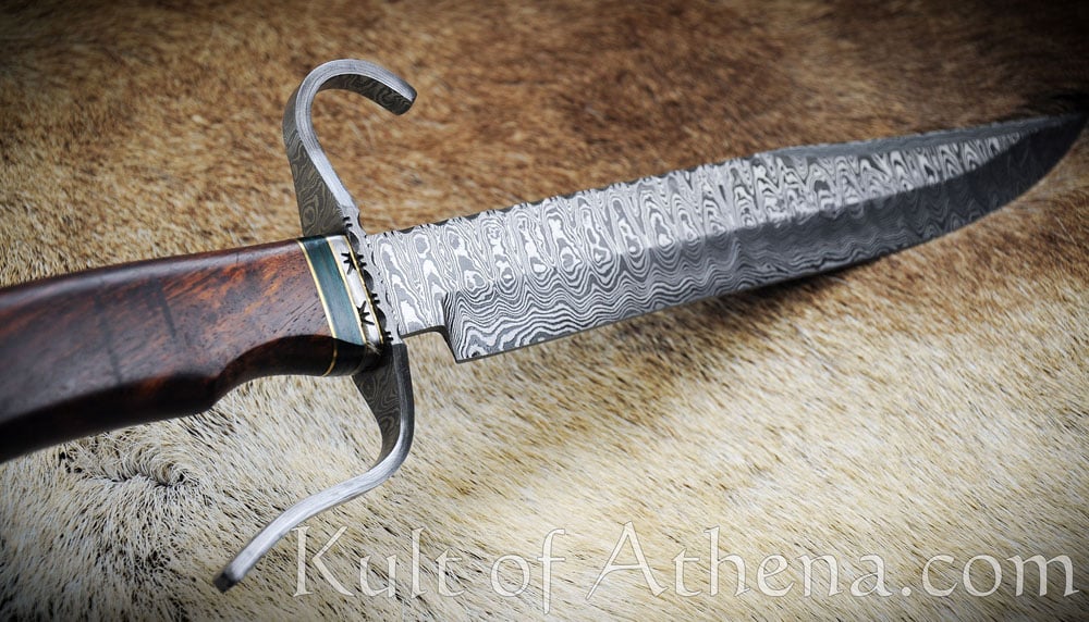 Damascus S-Guard Bowie Knife