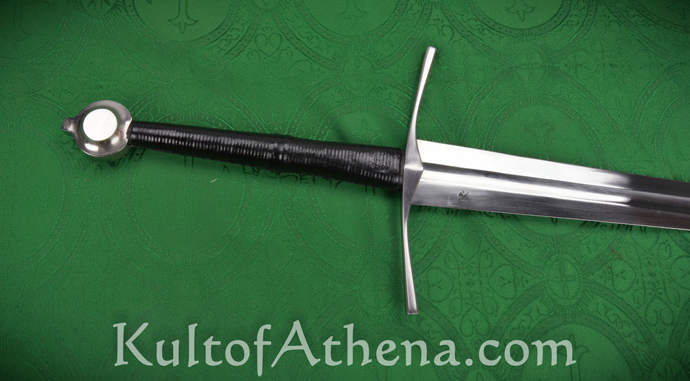 Darksword Medieval Knight Bastard Sword- Black with Integrated Sword Belt