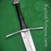 Darksword Medieval Knight Bastard Sword- Black with Integrated Sword Belt