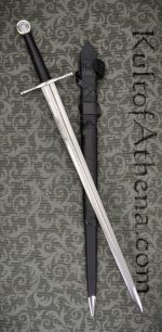 Darksword Two Handed Norman Sword with Longer Fuller and Integrated Scabbard Belt