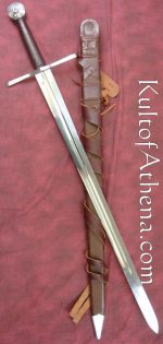 Darksword Two-Handed Templar Sword - Brown with Integrated Scabbard Belt