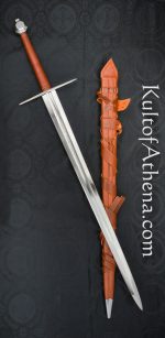 Darksword 12th Century Templar Sword - Brown with Integrated Scabbard Belt