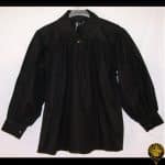 Collared Button Neck Shirt - Black