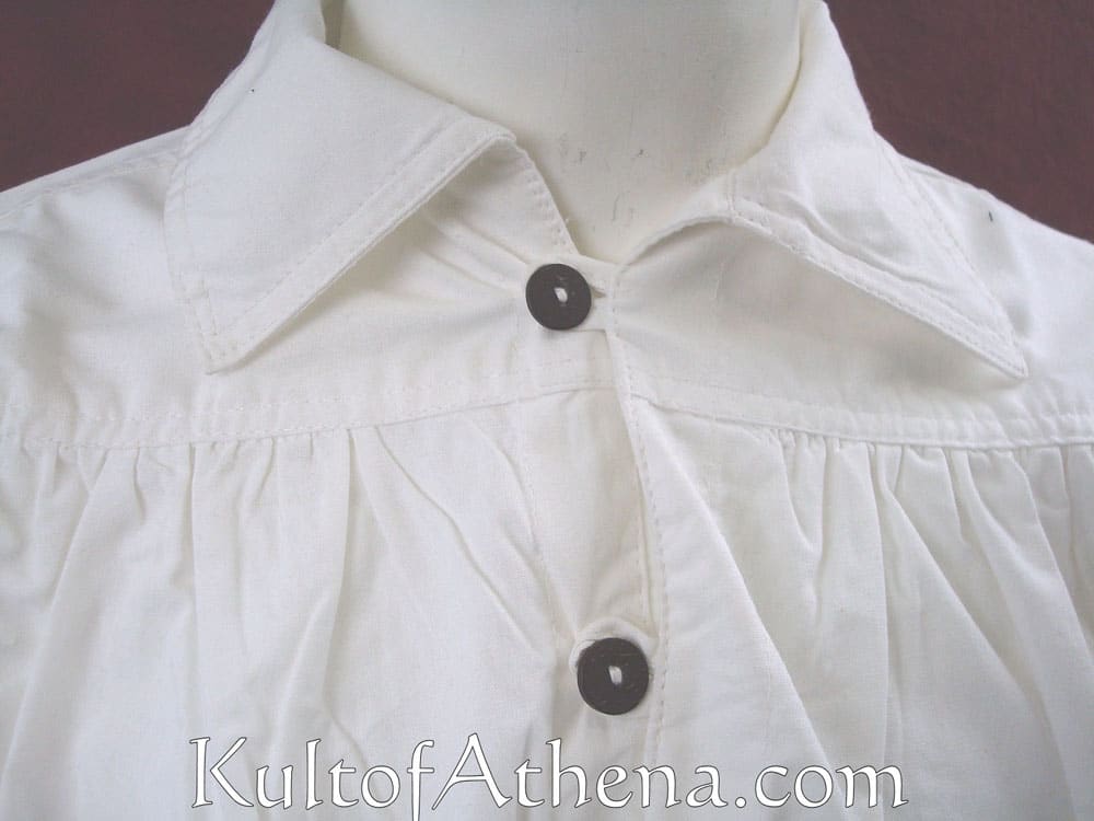 Collared Button Neck Shirt - White