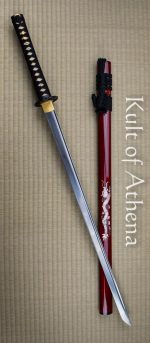 Iron Tiger Forge Red Dragon Straight Blade Katana Standard Grade With Box
