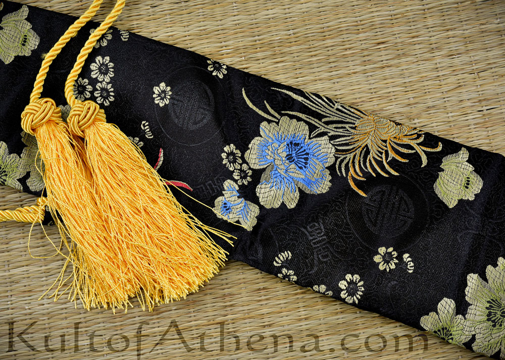 Brown 53" Chinese Dragon Silk Bag for Japanese Samurai Sword Katana storage 