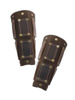 Bohemond Leather Bracers - Brown
