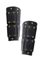 Bohemond Leather Bracers - Black