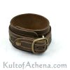 Leather Strap Wristband - Brown