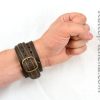 Leather Strap Wristband - Brown