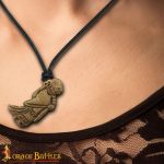 Norse Valkyrie Antiqued Brass Pendant