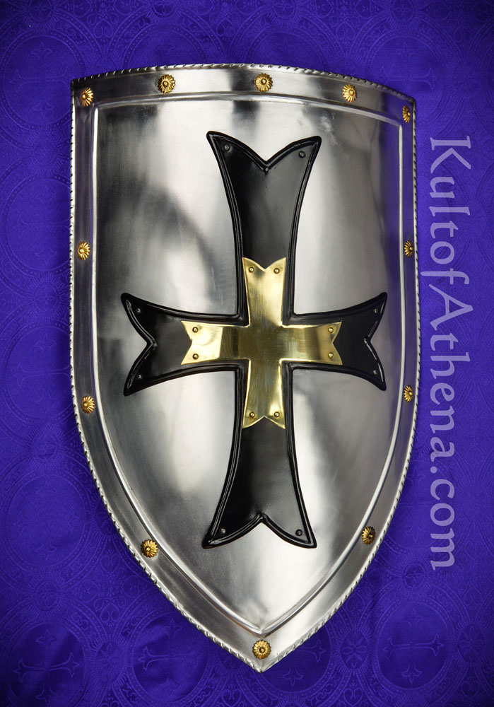 Medieval Armor Crusader Steel Shield 18 Gauge Steel 