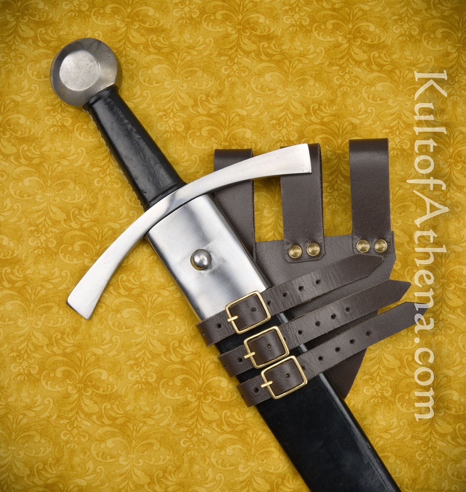 Three-Buckled Angled Sword Frog - Brown