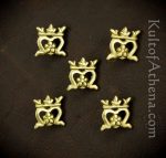 Medieval Crown Belt Studs / Conchos - Set of 5