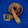 Knightly Medieval Belt with Brass Rosettes - Tan / Natural