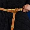 Medieval Belt with Brass Fittings and Eagle Studs