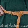 Natural Leather Viking Belt with Knotwork Buckle and Chape