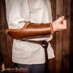 Leather Bazubands - Bracers with Elbow Protection - Brown