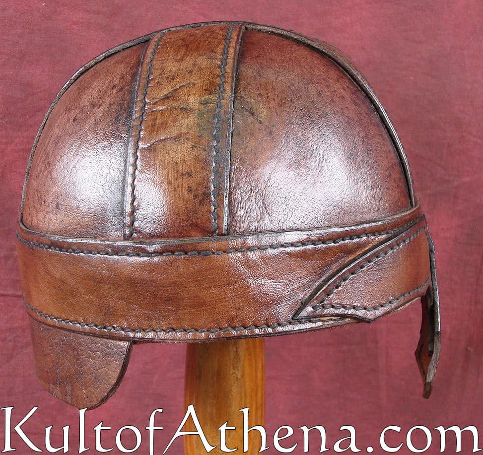 Warriors Leather Helmet - Brown