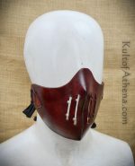 Leather Samurai / Ninja Mempo Mask - Red