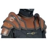 Shoulder Armour with Neck Guard - Brown