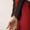 Warriors Leather Arm Bracers - Black with Red