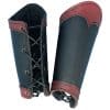 Warriors Leather Arm Bracers - Black with Red