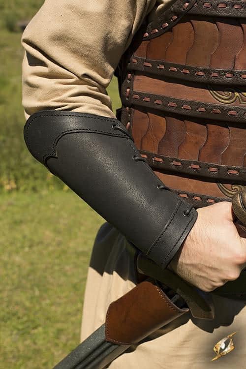 leather forearm gauntlets